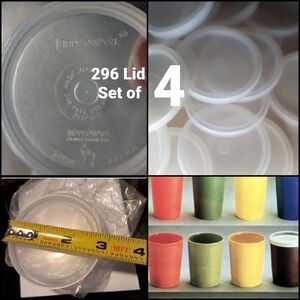 Vtg {4} Tupperware Tumbler Seal Lids 296 *Set of 4* *4 Pack*